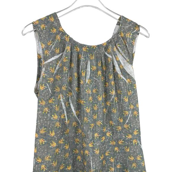 Cotélac France Floral Sheath Dress Botanical Sleeveless Prairie Coquette Sz 2 - Picture 7 of 16